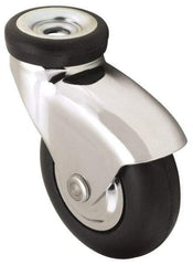 Shepherd - 3" Diam x 15/16" Wide x 3-7/8" OAH Stem Mount Swivel Caster with Brake - Neoprene, 110 Lb Capacity, Precision Ball Bearing, 5/16 x 1-1/2" Friction Stem - Benchmark Tooling