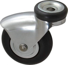 Shepherd - 3" Diam x 15/16" Wide x 3-7/8" OAH Hollow Kingpin Mount Swivel Caster - Neoprene, 110 Lb Capacity, Precision Ball Bearing, 7/16 x 1/2" Hollow Kingpin Stem - Benchmark Tooling