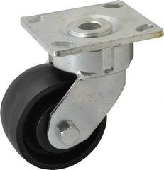 Albion - 4" Diam x 2" Wide x 5-5/8" OAH Top Plate Mount Swivel Caster - Glass Filled Nylon, 800 Lb Capacity, Precision Sealed Bearing, 4 x 4-1/2" Plate - Benchmark Tooling