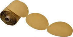 3M - 5" Diam, 120 Grit Aluminum Oxide Adhesive PSA Disc - Very Fine Grade, Gold, A Weighted Backing, Flexible, Use with Random Orbital Sanders - Benchmark Tooling