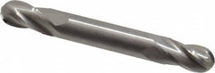 Hertel - 5/16" Diam, 1/2" LOC, 4 Flute Solid Carbide Ball End Mill - Uncoated, Double End, 2-1/2" OAL, 5/16" Shank Diam, Spiral Flute - Benchmark Tooling
