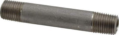 Merit Brass - Schedule 80, 1/4" Pipe x 3" Long, Grade 304/304L Stainless Steel Pipe Nipple - Seamless & Threaded - Benchmark Tooling