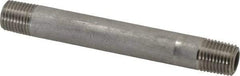 Merit Brass - Schedule 80, 1/4" Pipe x 4" Long, Grade 304/304L Stainless Steel Pipe Nipple - Seamless & Threaded - Benchmark Tooling