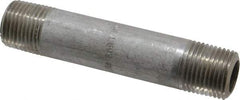 Merit Brass - Schedule 80, 1/2" Pipe x 4" Long, Grade 304/304L Stainless Steel Pipe Nipple - Seamless & Threaded - Benchmark Tooling