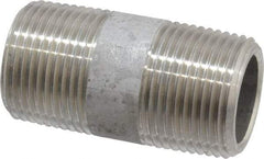 Merit Brass - Schedule 80, 3/4" Pipe x 2" Long, Grade 304/304L Stainless Steel Pipe Nipple - Seamless & Threaded - Benchmark Tooling