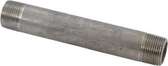 Merit Brass - Schedule 80, 3/4" Pipe x 6" Long, Grade 304/304L Stainless Steel Pipe Nipple - Seamless & Threaded - Benchmark Tooling