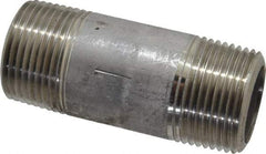 Merit Brass - Schedule 80, 1" Pipe x 3" Long, Grade 304/304L Stainless Steel Pipe Nipple - Seamless & Threaded - Benchmark Tooling