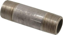 Merit Brass - Schedule 80, 1" Pipe x 4" Long, Grade 304/304L Stainless Steel Pipe Nipple - Seamless & Threaded - Benchmark Tooling