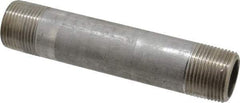 Merit Brass - Schedule 80, 1" Pipe x 6" Long, Grade 304/304L Stainless Steel Pipe Nipple - Seamless & Threaded - Benchmark Tooling