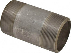 Merit Brass - Schedule 80, 3" Pipe x 6" Long, Grade 304/304L Stainless Steel Pipe Nipple - Seamless & Threaded - Benchmark Tooling