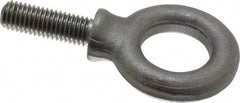 Gibraltar - 3,200 Lb Capacity, Steel, 9/16-12 Thread, Fixed Lifting Eye Bolt - Fully Threaded, 1-3/4" Shank, 1-3/4" Thread Length, Shoulder - Benchmark Tooling