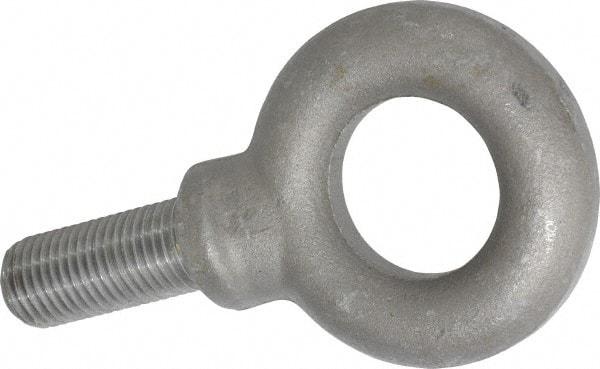 Gibraltar - 15,000 Lb Capacity, Steel, 1-1/4 - 7 Thread, Fixed Lifting Eye Bolt - Fully Threaded, 3" Shank, 3" Thread Length, Shoulder - Benchmark Tooling