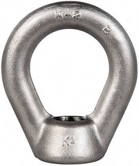 Gibraltar - 5,000 Lb Capacity, 3/4-10 Thread, Stainless Steel Lifting Eye Nut - Grade 304, 3" High, 1-1/2" Inside & 2-1/2" Outside Eye Diam, 1-3/8" Bell/Base Width - Benchmark Tooling