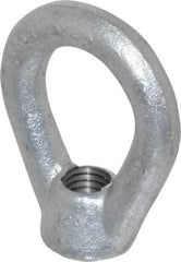 Gibraltar - 2,700 Lb Capacity, 1/2-13 Thread, Galvanized Finsih, Carbon Steel Heavy Duty Lifting Eye Nut - Grade C-1030, 2-1/2" High, 1-1/4" Inside & 2" Outside Eye Diam, 7/8" Bell/Base Width - Benchmark Tooling