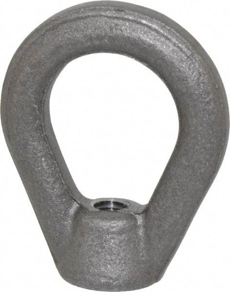 Gibraltar - 2,700 Lb Capacity, 3/8-16 Thread, Self Colored, Carbon Steel Heavy Duty Lifting Eye Nut - Grade C-1030, 2-1/2" High, 1-1/4" Inside & 2" Outside Eye Diam, 7/8" Bell/Base Width - Benchmark Tooling