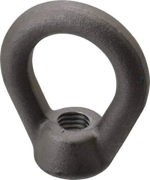 Gibraltar - 5,000 Lb Capacity, 5/8-11 Thread, Self Colored, Carbon Steel Heavy Duty Lifting Eye Nut - Grade C-1030, 3" High, 1-1/2" Inside & 2-1/2" Outside Eye Diam, 1-3/8" Bell/Base Width - Benchmark Tooling