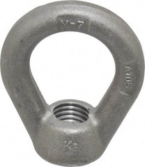 Gibraltar - 5,000 Lb Capacity, 3/4-10 Thread, Self Colored, Carbon Steel Heavy Duty Lifting Eye Nut - Grade C-1030, 3" High, 1-1/2" Inside & 2-1/2" Outside Eye Diam, 1-3/8" Bell/Base Width - Benchmark Tooling