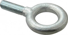 Gibraltar - 2,100 Lb Capacity, Steel, 1/2-13 Thread, Fixed Lifting Eye Bolt - Fully Threaded, 1-1/2" Shank, 1-1/2" Thread Length, No Shoulder - Benchmark Tooling