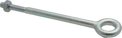 Gibraltar - 500 Lb Capacity, Steel, 1/4-20 Thread, Fixed Lifting Eye Bolt - Partially Threaded, 4" Shank, 1" Thread Length, No Shoulder - Benchmark Tooling