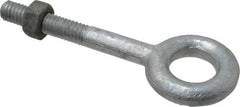 Gibraltar - 800 Lb Capacity, Steel, 5/16-18 Thread, Fixed Lifting Eye Bolt - Partially Threaded, 2-1/4" Shank, 1-1/4" Thread Length, No Shoulder - Benchmark Tooling