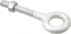 Gibraltar - 1,200 Lb Capacity, Steel, 3/8-16 Thread, Fixed Lifting Eye Bolt - Partially Threaded, 2-1/2" Shank, 1-1/2" Thread Length, No Shoulder - Benchmark Tooling