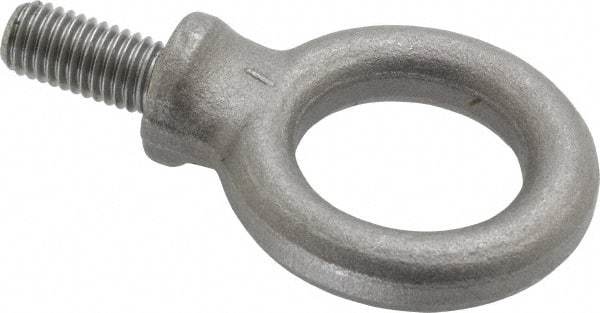 Gibraltar - 1,630 Lb Capacity, Steel, M10x1.50 Thread, Fixed Lifting Eye Bolt - Fully Threaded, 20mm Shank, 19mm Thread Length, Shoulder - Benchmark Tooling