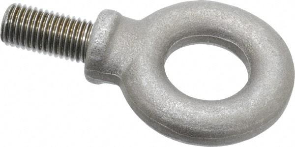 Gibraltar - 8,485 Lb Capacity, Steel, M24x3.00 Thread, Fixed Lifting Eye Bolt - Fully Threaded, 48mm Shank, 47mm Thread Length, Shoulder - Benchmark Tooling