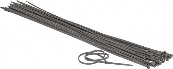 Made in USA - 48-9/16" Long Gray Nylon Standard Cable Tie - 175 Lb Tensile Strength, 2.29mm Thick, 4" Max Bundle Diam - Benchmark Tooling