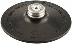 3M - 4" Diam Quick-Change Type S Disc Backing Pad - Medium Density, 12,000 RPM, Roloc TS Compatible - Benchmark Tooling