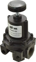 ARO/Ingersoll-Rand - 3/4 NPT Port, 200 CFM, Zinc Diaphragm Operated Regulator - 0 to 30 psi Range, 400 Max psi Supply Pressure, 1/4" Gauge Port Thread, 3.62" Wide x 7.2" High - Benchmark Tooling