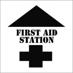 NMC - First Aid Station Stencil - 0.06 Inch Thick, Polyethylene, English - Benchmark Tooling