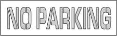 NMC - No Parking Stencil - 8 Inch High x 67 Inch Wide Character x 0.06 Inch Thick, Polyethylene, English - Benchmark Tooling