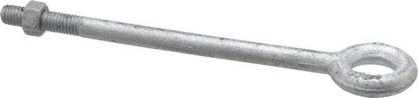 Gibraltar - 1,200 Lb Capacity, Steel, 3/8-16 Thread, Fixed Lifting Eye Bolt - Partially Threaded, 6" Shank, 1-1/2" Thread Length, No Shoulder - Benchmark Tooling