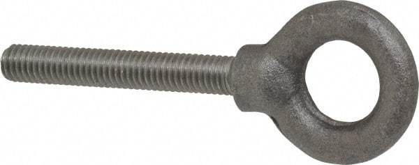 Gibraltar - 1,200 Lb Capacity, Steel, 3/8-16, Fixed Lifting Eye Bolt - Fully Threaded, 2-1/2" Shank, 2-1/2" Thread Length, Shoulder - Benchmark Tooling