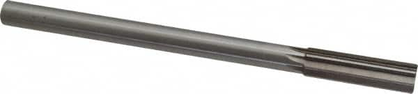 Interstate - 0.66" High Speed Steel 6 Flute Chucking Reamer - Straight Flute, 9/16" Straight Shank, 2-1/4" Flute Length, 9" OAL - Benchmark Tooling