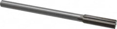 Interstate - 0.696" High Speed Steel 6 Flute Chucking Reamer - Straight Flute, 9/16" Straight Shank, 2-1/4" Flute Length, 9" OAL - Benchmark Tooling