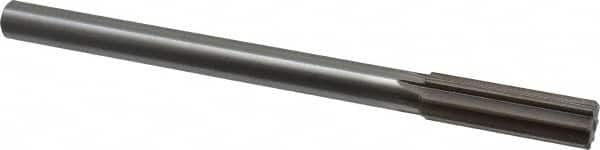 Interstate - 0.743" High Speed Steel 6 Flute Chucking Reamer - Straight Flute, 5/8" Straight Shank, 2-1/2" Flute Length, 9-1/2" OAL - Benchmark Tooling