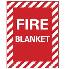 NMC - Fire Blanket, Plastic Fire Sign - 9" Wide x 12" High - Benchmark Tooling