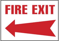 NMC - Fire Exit, Aluminum Fire Sign - 14" Wide x 10" High - Benchmark Tooling