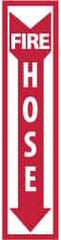 NMC - Fire Hose, Plastic Fire Sign - 4" Wide x 18" High - Benchmark Tooling