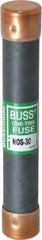 Cooper Bussmann - 600 VAC, 30 Amp, Fast-Acting General Purpose Fuse - Fuse Holder Mount, 127mm OAL, 50 at AC/DC kA Rating, 13/16" Diam - Benchmark Tooling