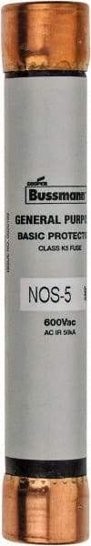 Cooper Bussmann - 600 VAC, 5 Amp, Fast-Acting General Purpose Fuse - Fuse Holder Mount, 127mm OAL, 50 at AC/DC kA Rating, 13/16" Diam - Benchmark Tooling