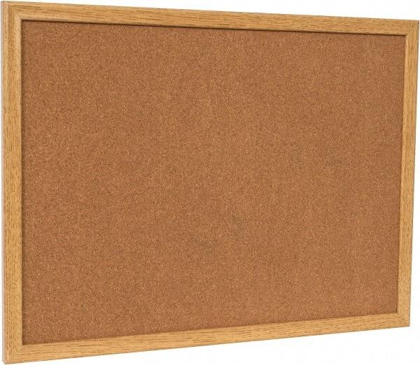 UNIVERSAL - 24" Wide x 18" High Open Cork Bulletin Board - Wood Frame, Natural Tan - Benchmark Tooling