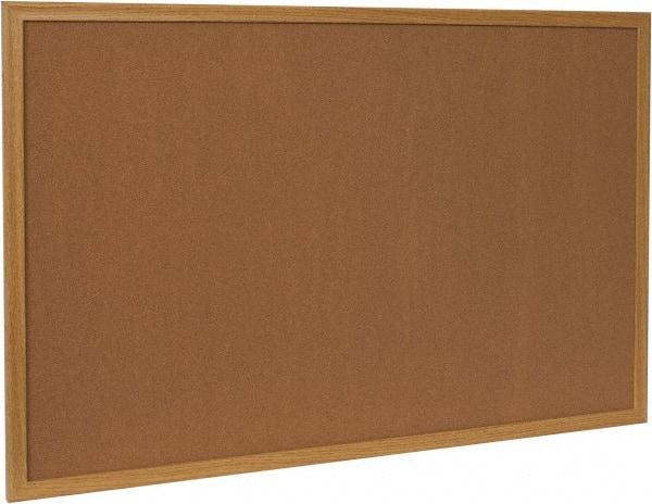 UNIVERSAL - 36" Wide x 24" High Open Cork Bulletin Board - Wood Frame, Natural Tan - Benchmark Tooling