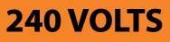 NMC - Electrical Markers Label - Legend: 240 Volts, English, Black & Orange, 9" Long x 2-1/4" High, Sign Muscle Finish - Benchmark Tooling