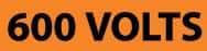 NMC - Electrical Markers Label - Legend: 600 Volts, English, Black & Orange, 9" Long x 2-1/4" High, Sign Muscle Finish - Benchmark Tooling
