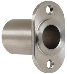 Gibraltar - 1/2" Pin Diam, #10-32 Mounting Hole, Oblong Flange, Stainless Steel Quick Release Pin Receptacle - 1-1/8" Between Mount Hole Center, 1.195" Depth, 3/4" Diam, Grade 303 - Benchmark Tooling