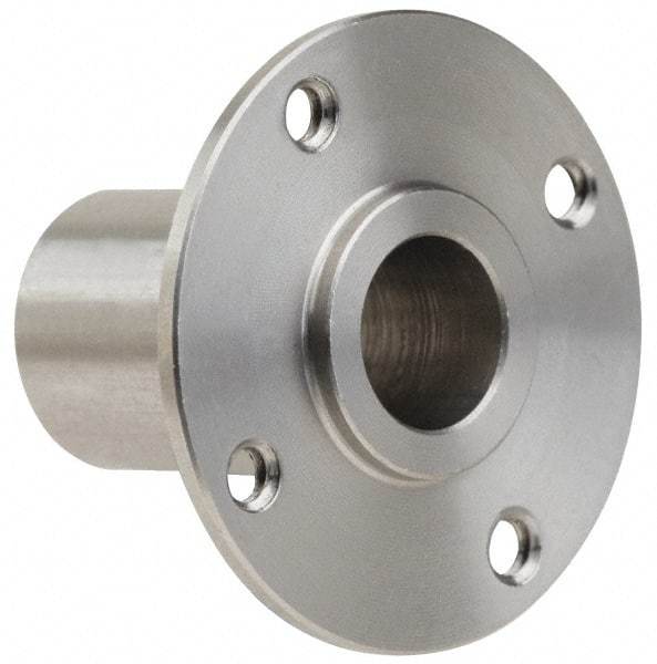 Gibraltar - 3/8" Pin Diam, #6-32 Mounting Hole, Round Flange, Stainless Steel Quick Release Pin Receptacle - 1" Between Mount Hole Center, 0.913" Depth, 9/16" Diam, Grade 303 - Benchmark Tooling