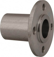 Gibraltar - 1/2" Pin Diam, #10-32 Mounting Hole, Round Flange, Stainless Steel Quick Release Pin Receptacle - 1-1/8" Between Mount Hole Center, 1.195" Depth, 3/4" Diam, Grade 303 - Benchmark Tooling