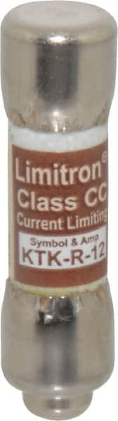 Cooper Bussmann - 600 VAC, 12 Amp, Fast-Acting General Purpose Fuse - Fuse Holder Mount, 1-1/2" OAL, 200 at AC (RMS) kA Rating, 13/32" Diam - Benchmark Tooling